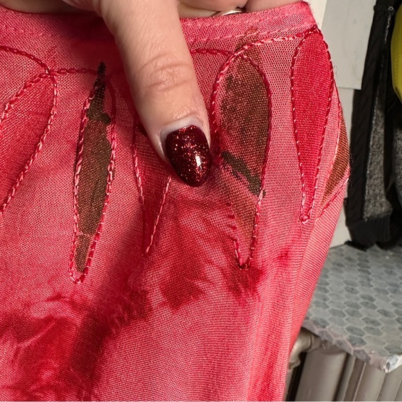 3/$20 💥 Embroidered Butterfly Maxi Dress Relaxed Fit Pink Tie Dye Beach Boho - Picture 13 of 16